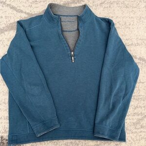 Tommy Bahama Sweatshirt 1/4 Zip Pullover Cotton Sweater Blue Mens M